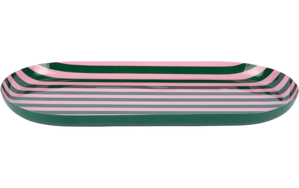 present time Plateau de service Animado Oval Large, Retro green / Soft pink