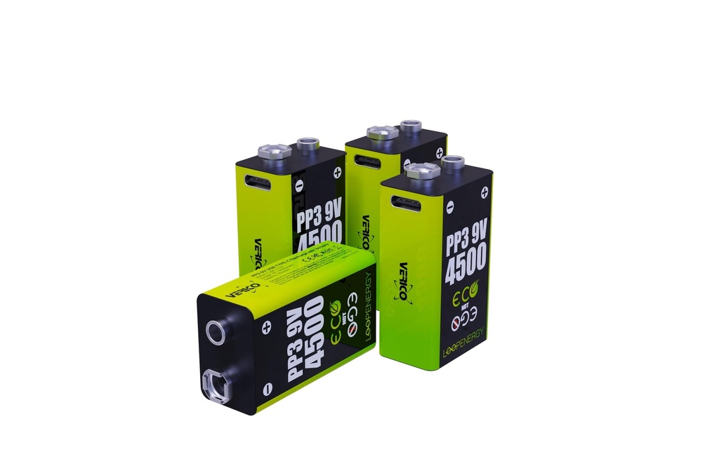 Verico Batterie Loop Energy 9 V 500 mAh, 4 Pièce/s