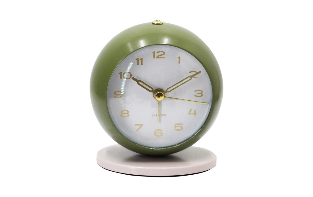 KARLSSON Réveil Reina Vert luxueux/gris chaud