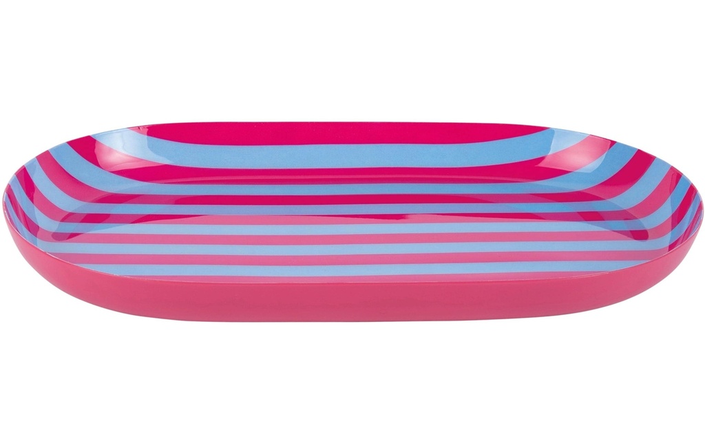 present time Plateau de service Animado Oval Small, Bright pink / Soft blue