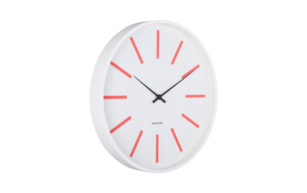 KARLSSON Horloge murale Arruga Retro 40 cm, blanc/rouge écarlate