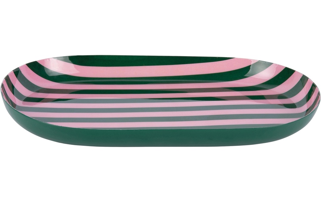 present time Plateau de service Animado Oval Small, Retro green / Soft pink