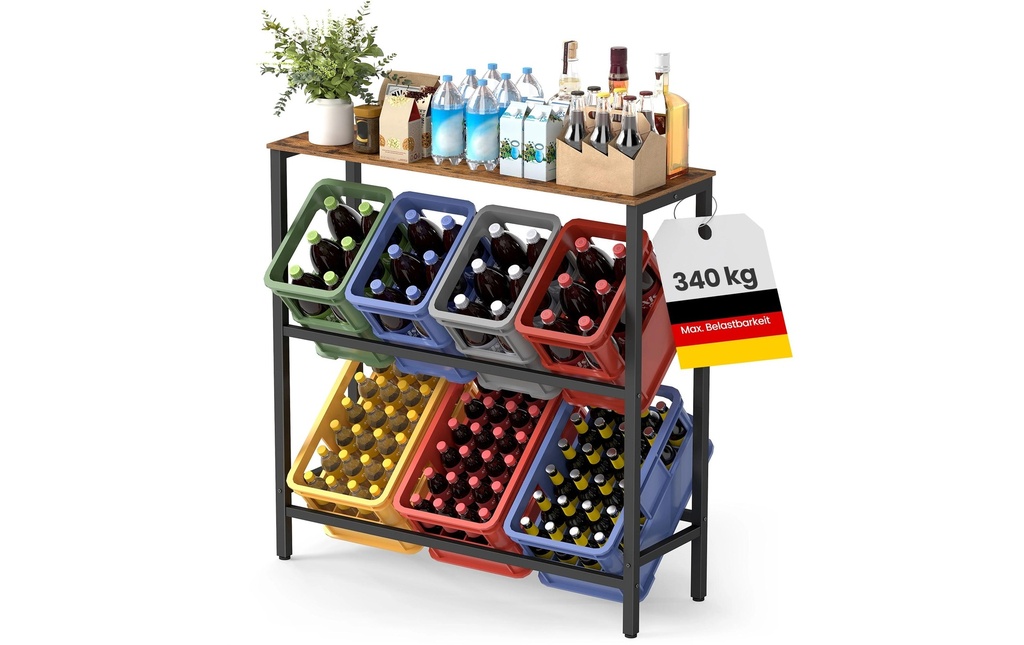 Songmics Rayonnage pour caisses de boissons Noir