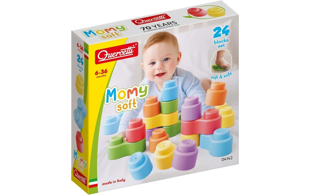 Quercetti Momy Soft - 24 blocs de construction souples