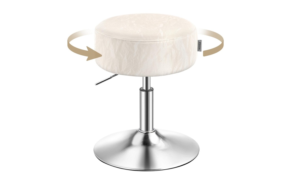VASAGLE Tabouret de bar 38.5 x 45.5 cm, Blanc/Noir/Rose