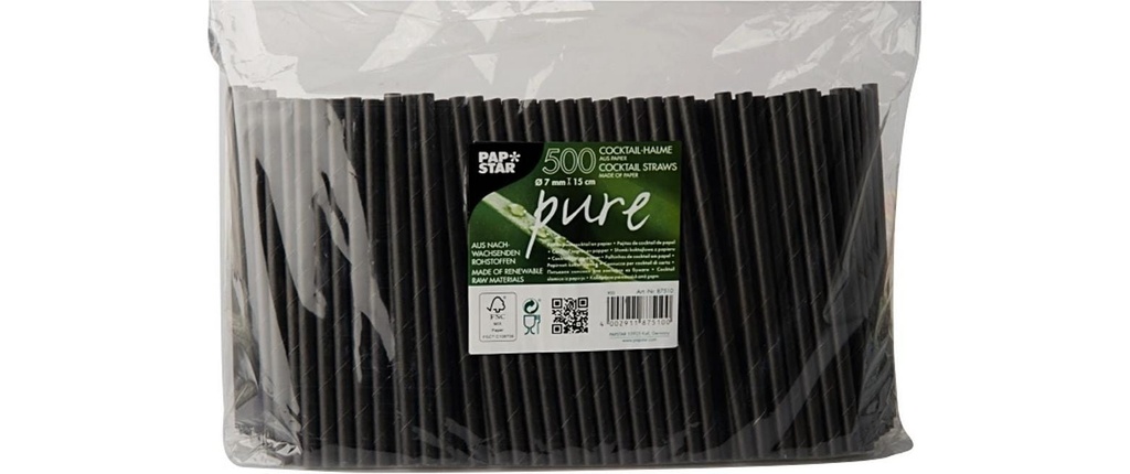 Papstar Paille Cocktail 500 Pièce/s, Noir