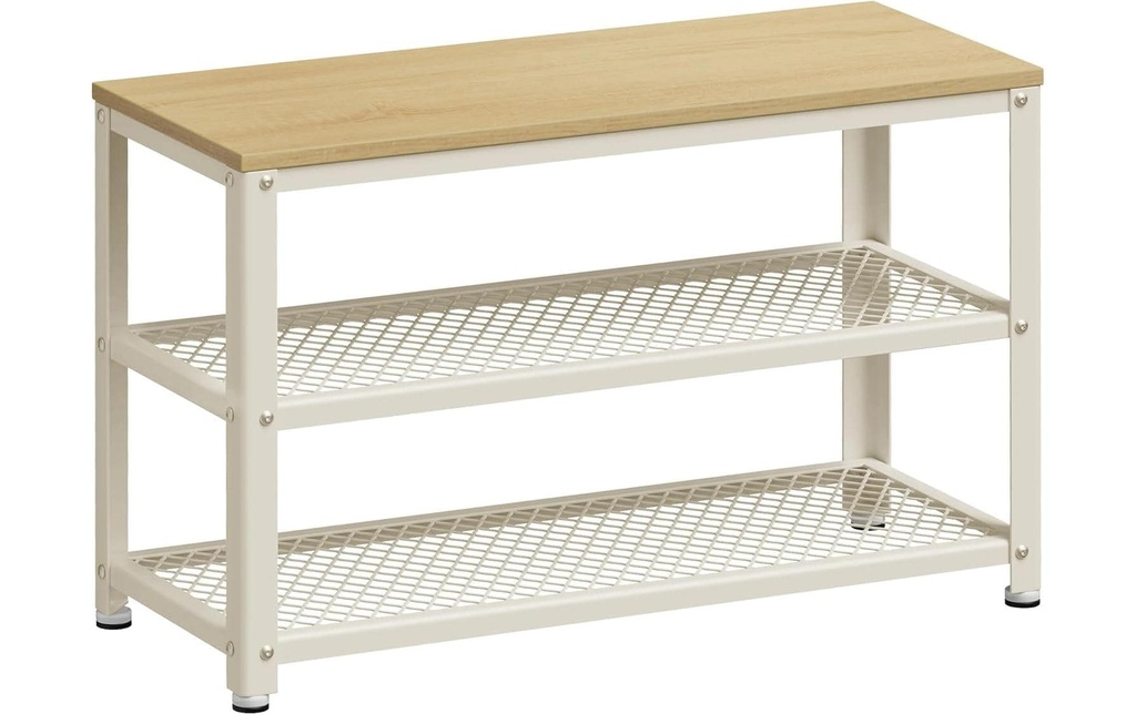 VASAGLE Support pour chaussures 73 x 45 cm, Blanc/Beige