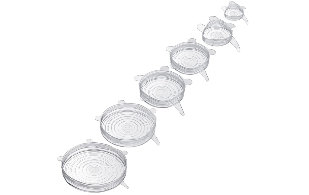 Westmark Couverture Set Round Silicone 6 pièces, Transparent