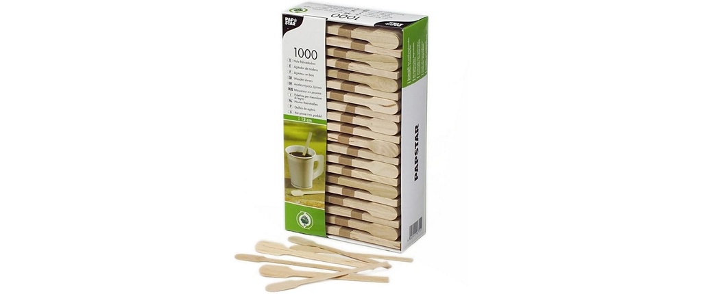 Papstar Agitateurs jetables PURE 13 cm 1000 Pièce/s Brun
