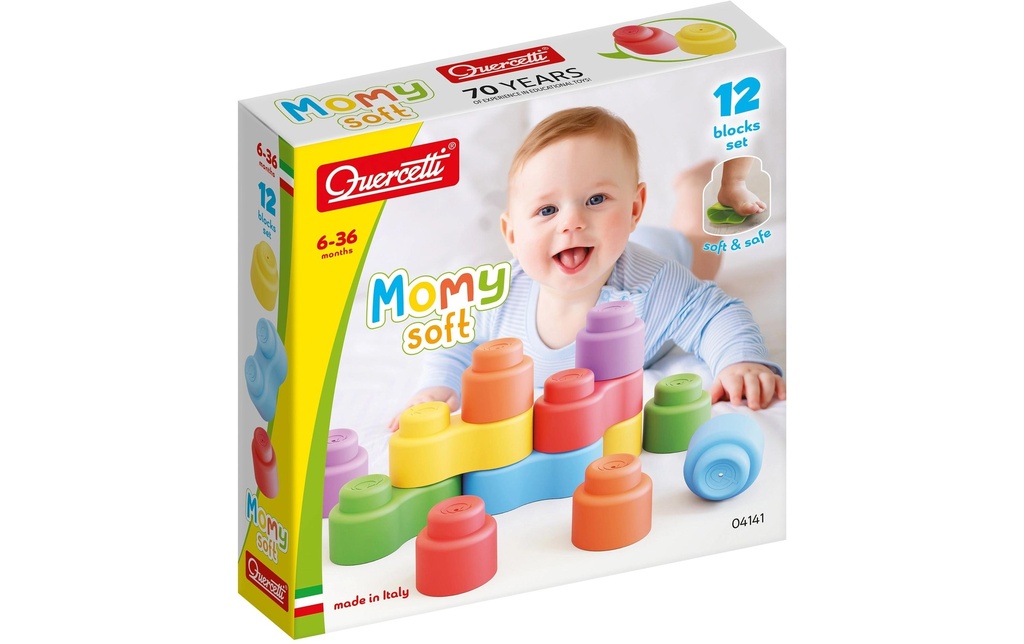 Quercetti Momy Soft - 12 blocs de construction souples