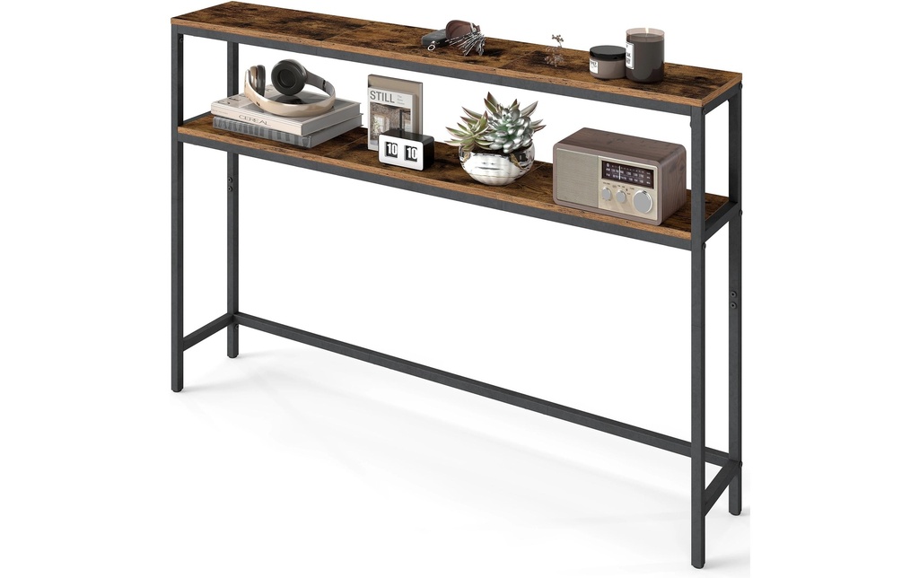 VASAGLE Table console 120 x 80 cm, Noir/Brun