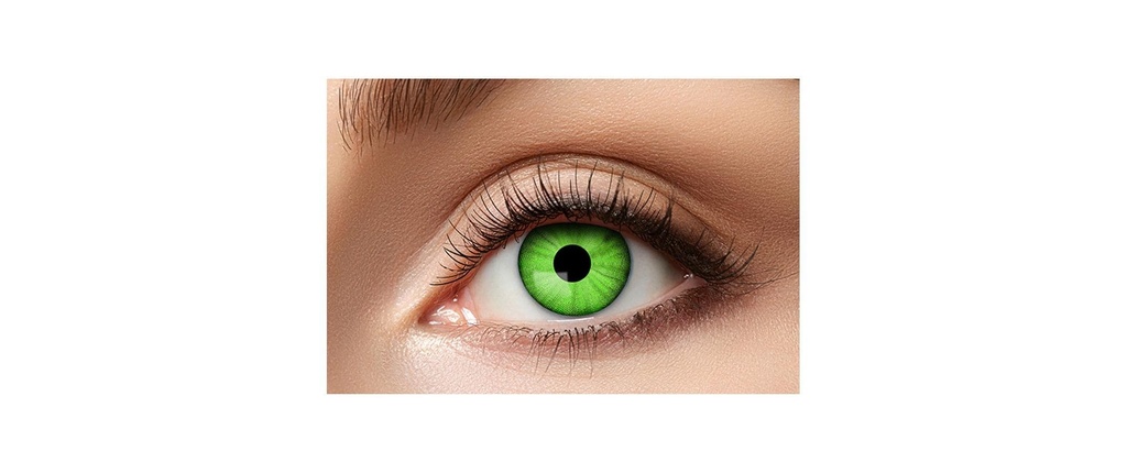 Partyartikel Lentilles de contact pour trois mois Vert électrique, 2 pièces, vert