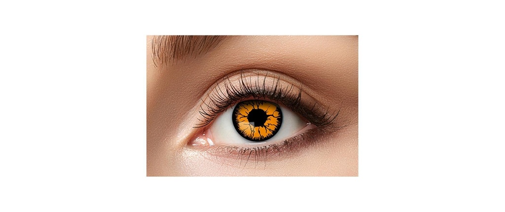 Partyartikel Lentilles de contact pour trois mois Monstre orange, 2 pièces, orange
