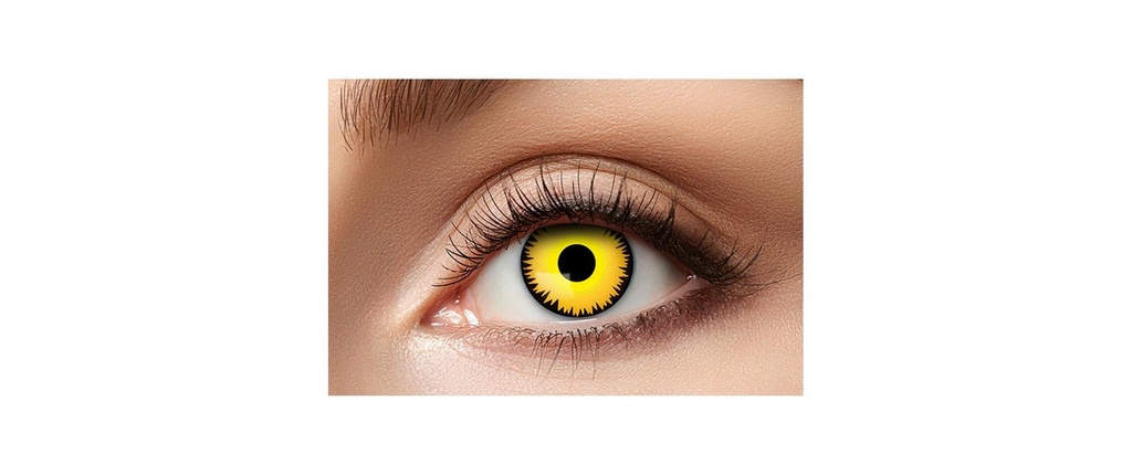 Partyartikel Lentilles de contact trois mois Lion, 2 pièces, jaune