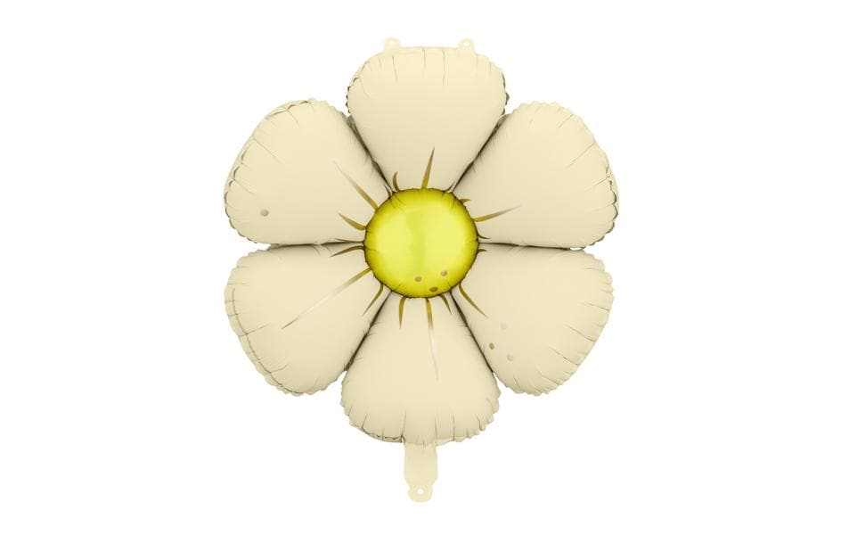 Partydeco Ballon en aluminium Pâquerette 4 pcs Beige/Crème