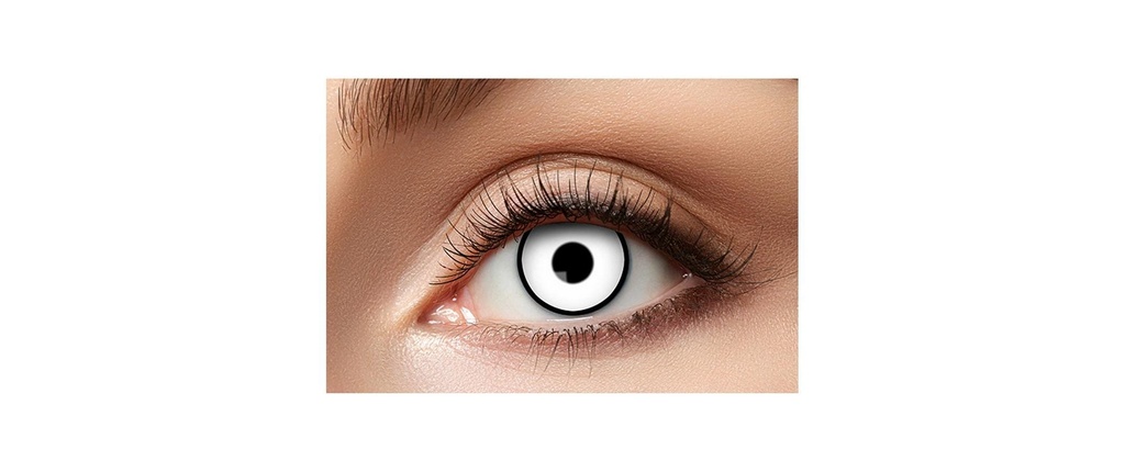 Partyartikel Lentilles de contact de trois mois Manson, 2 pièces, blanc