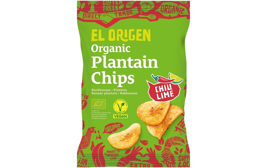El Origen Chips de banane plantain Chili Lime 80 g