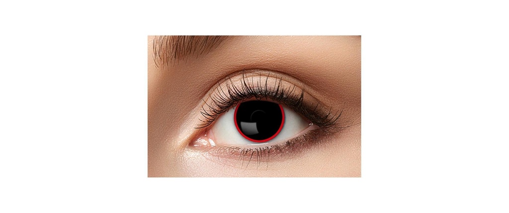 Partyartikel Lentilles de contact de trois mois Hellraiser, 2 pièces, noir / rouge