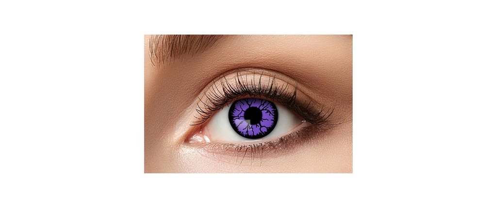 Partyartikel Lentilles de contact trois mois violettes Monster, 2 pièces, Violet