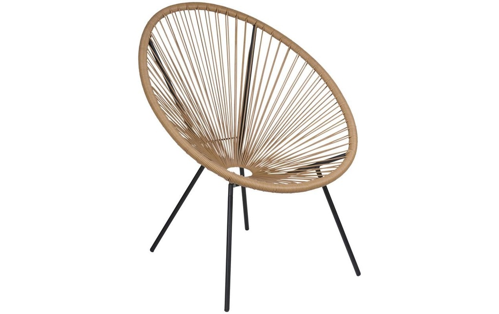 Arti Casa Chaise Tissu Chaise en fil de fer Beige Noir