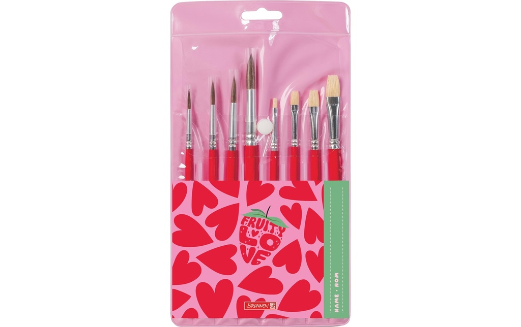 Brunnen Set de pinceaux pour l'école Fruity Love, 8 pinceaux