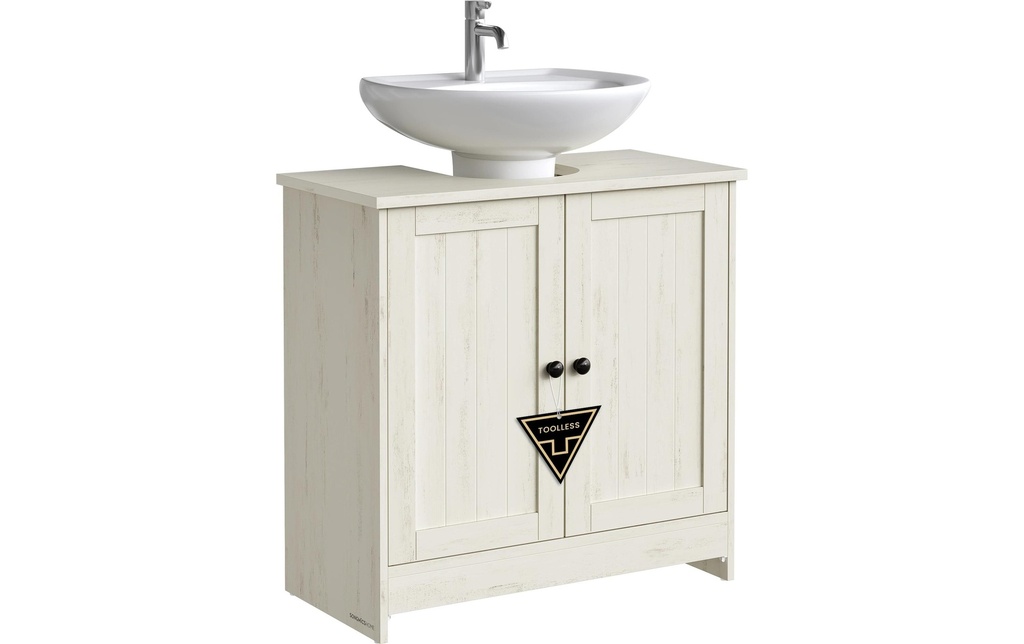 VASAGLE Armoire pour lavabo 60 x 61.2 cm, Blanc