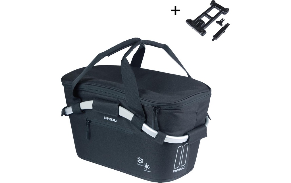 BASIL Panier à vélos Classic CA ISO MIK, 18 l, noir