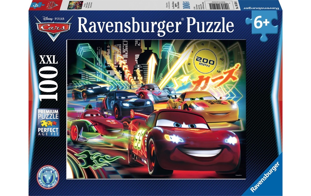 Ravensburger Puzzle Cars Neon 100 pièces XXL