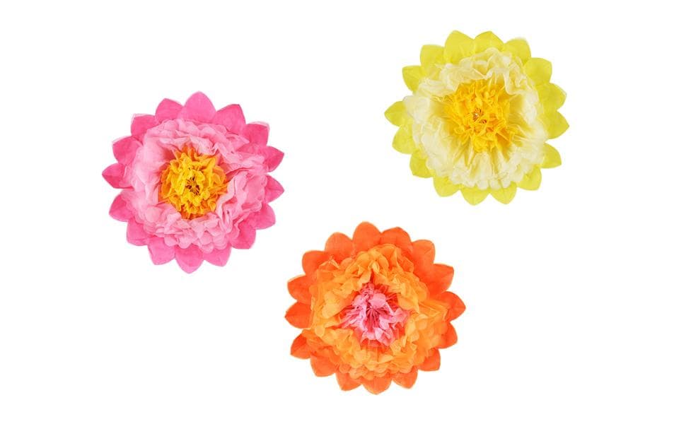 Partydeco Papier de soie fleurs 3 Pièce/s