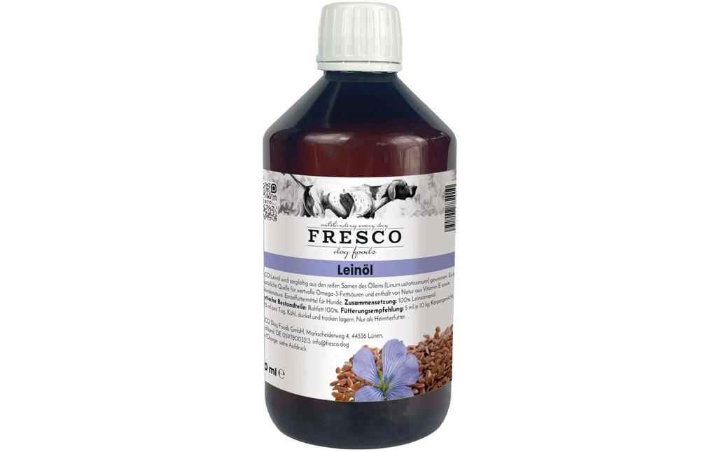 FRESCO Supplément alimentaire pour chiens Huile de graines de lin 500 ml