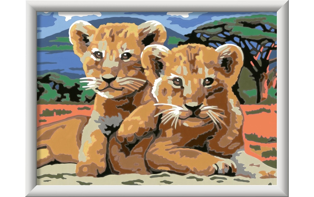 Ravensburger Peinture avec chiffres Petits lions Peintures acryliques