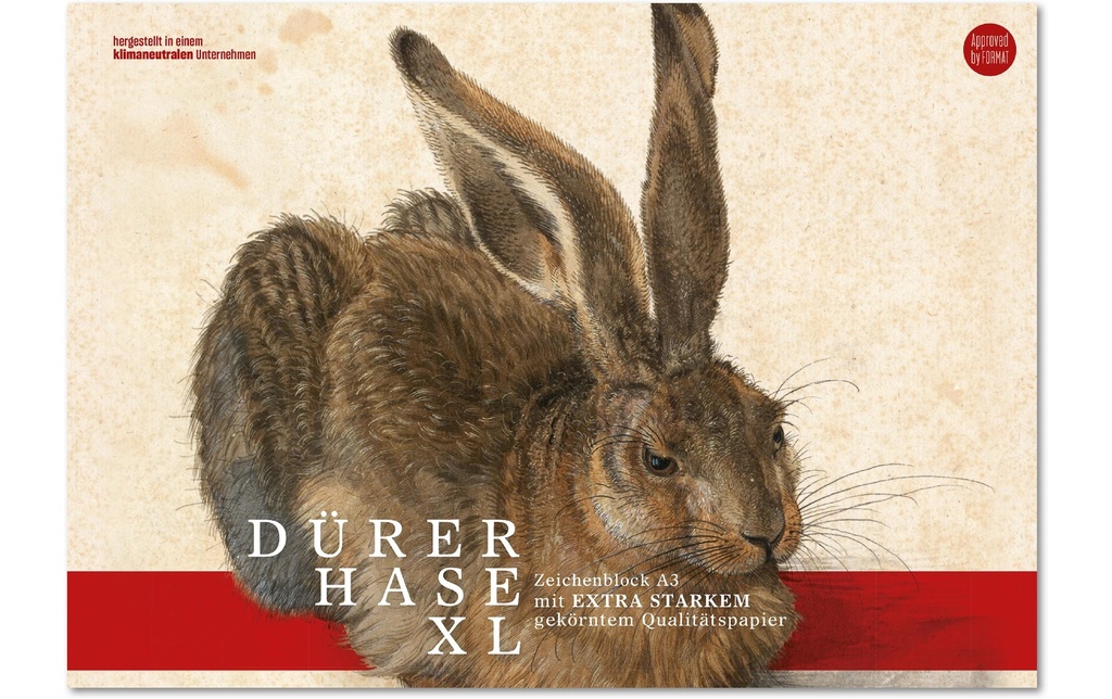 Lumart Carnet de dessin Lapin A3, grainé, 130 g/m², 12 feuilles
