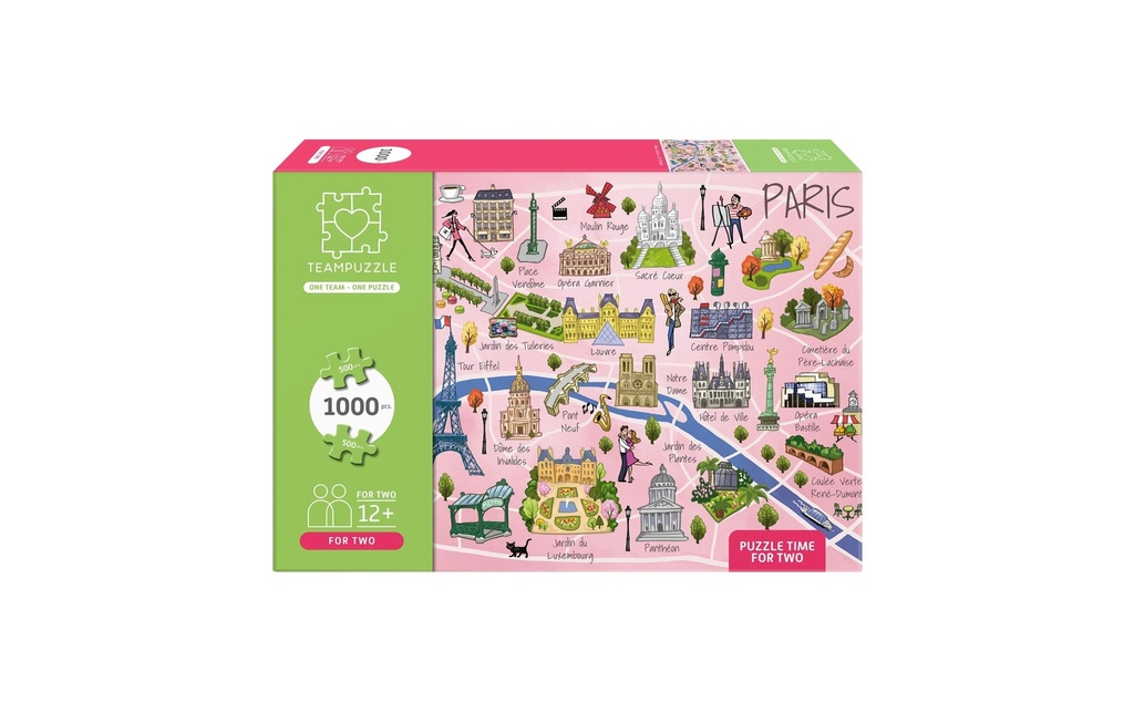 Teampuzzle Paris 1000 pièces 68 x 49 cm, poster et sac inclus