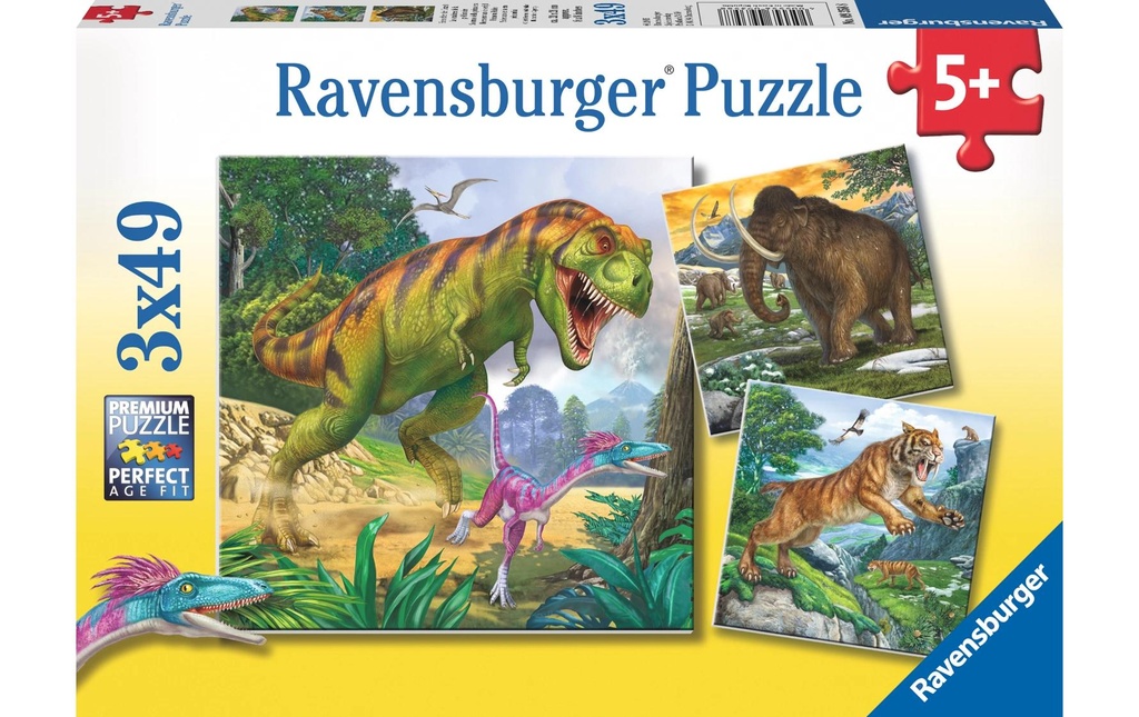 Ravensburger Puzzle Souverain de la préhistoire 3 x 49 pièces