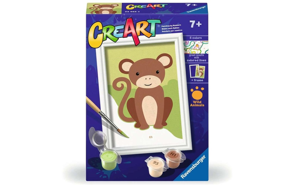 Ravensburger Peinture avec chiffres Singe sauvage 8.5 x 12 cm