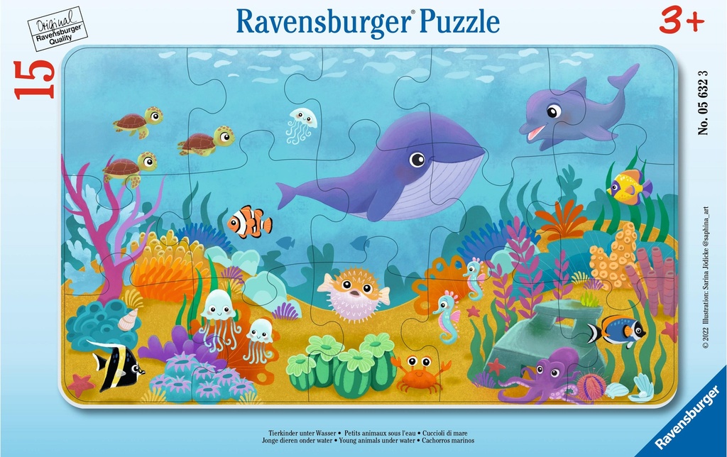 Ravensburger Puzzle Des enfants animaux sous l'eau 15 pièces