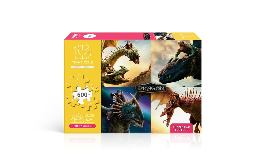 Teampuzzle Apprivoiser les dragons facilement 600 pièces 68.6 x 48.3 cm