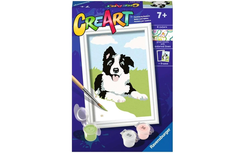 Ravensburger Peinture avec chiffres Border Collie avec des peintures acryliques