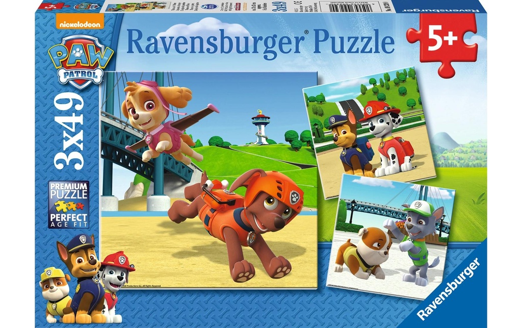 Ravensburger Puzzle Une équipe à 4 pattes 3 x 49 pièces