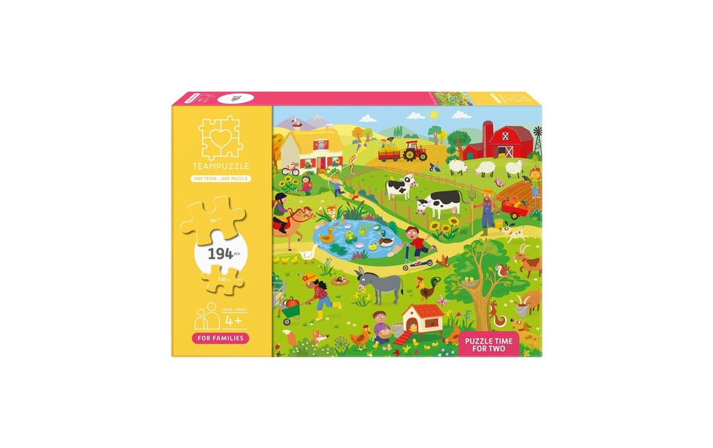 Teampuzzle Puzzle À la ferme 2 niveaux de difficulté, 48 x 33 cm