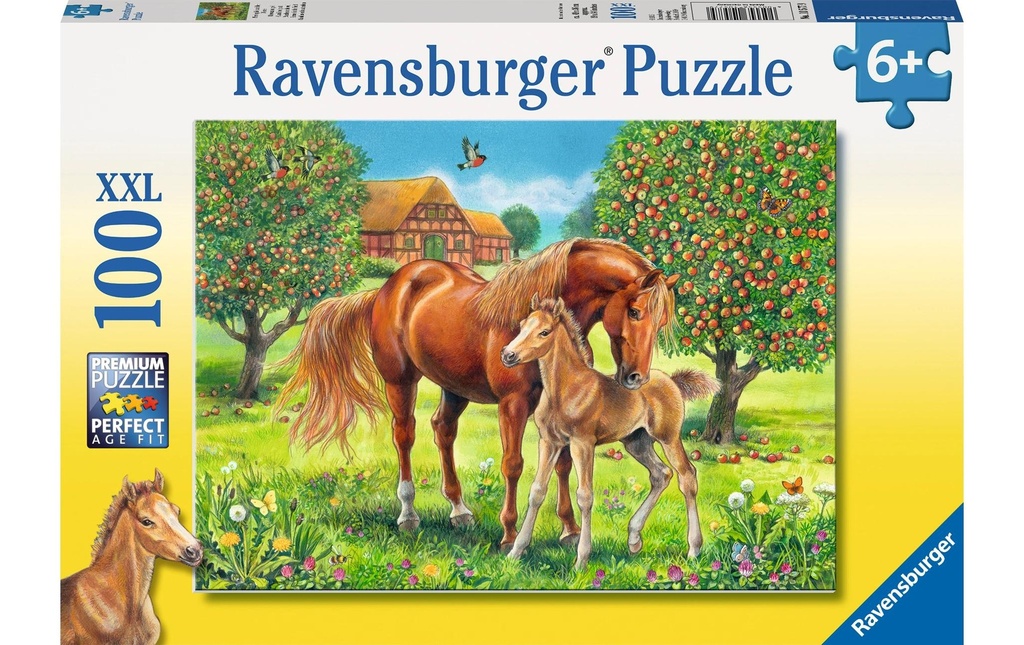 Ravensburger Puzzle Le bonheur des chevaux dans la prairie 100 pièces XXL
