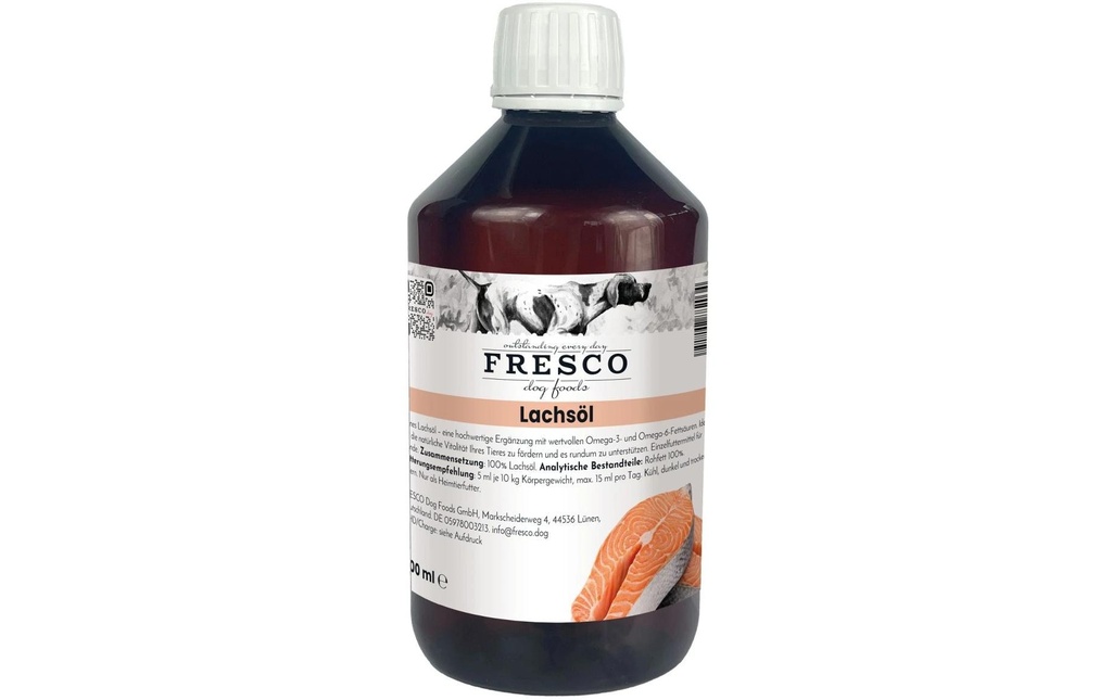 FRESCO Supplément alimentaire pour chiens Huile de saumon 500 ml