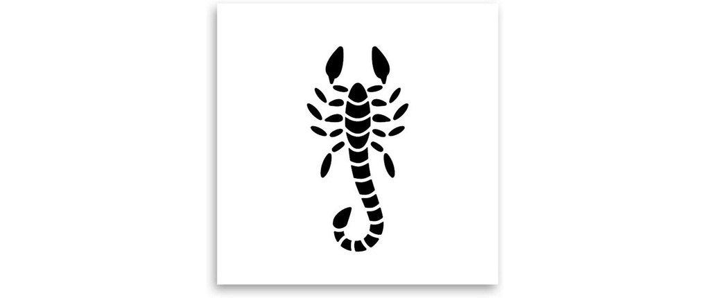 minink tatouage scorpion rempli Taille: S (1.8 cm x 3,6 cm)