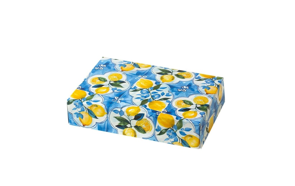 Decora Boîte à dessert Amalfi-Citrons 23 x 16 x 5 cm, carton