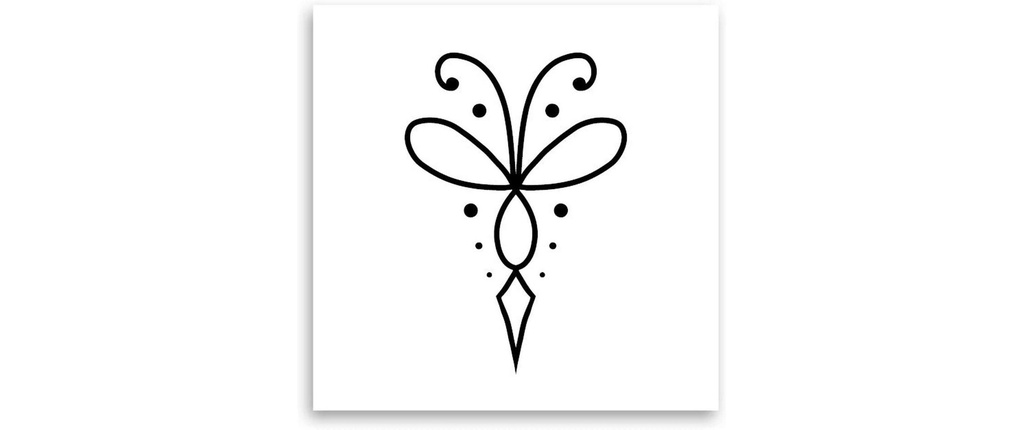 minink tatouage équilibre symétrique Taille: S (2.7 cm x 4,0 cm)