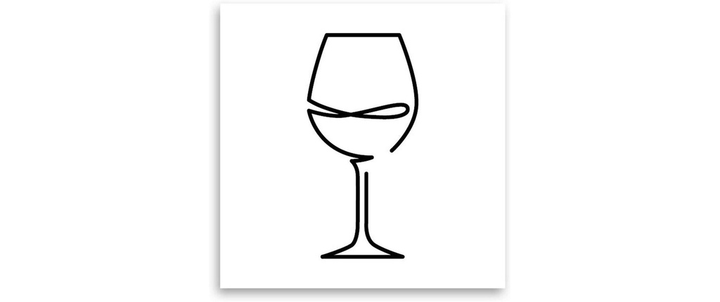 minink Tatouage verre de vin abstrait Taille: S (1.9 cm x 3,9 cm)