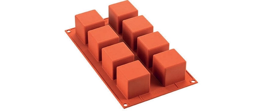 Silikomart Moule de cuisson Dé, Silicone, 50 x 50 mm, brun