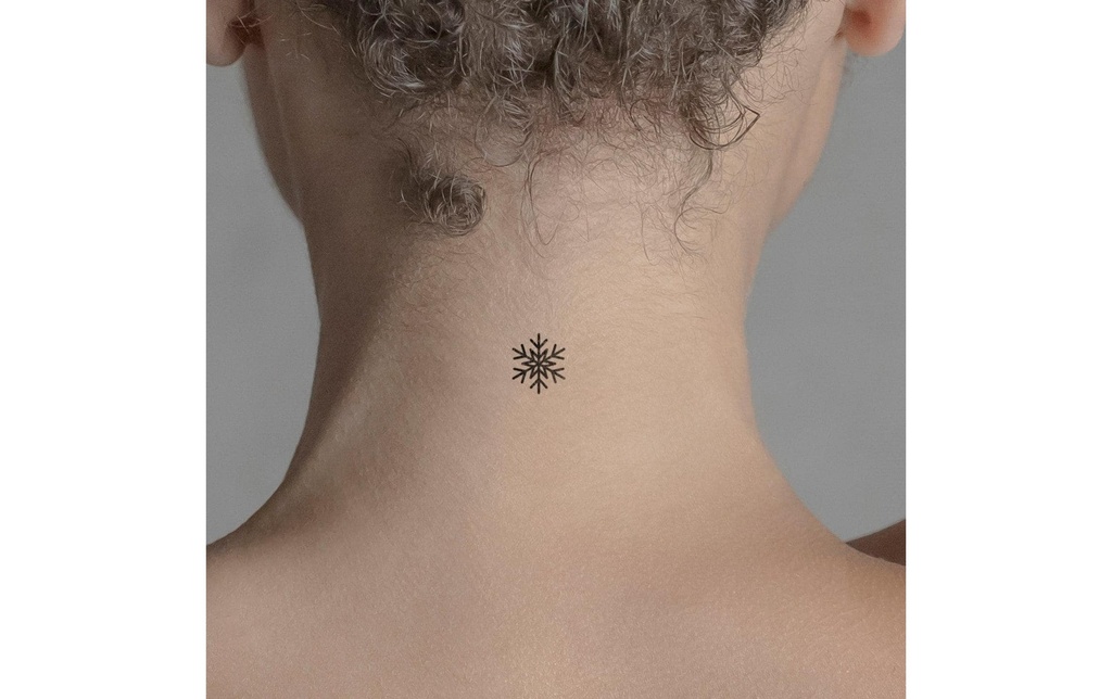 minink tatouage flocon de neige Taille: S (1.5 cm x 1,7 cm)