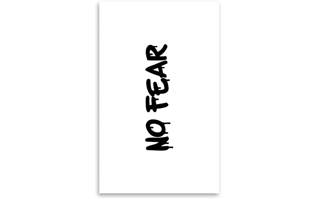minink Tatouage écriture NO FEAR Taille: M (1.2 cm x 4,4 cm)