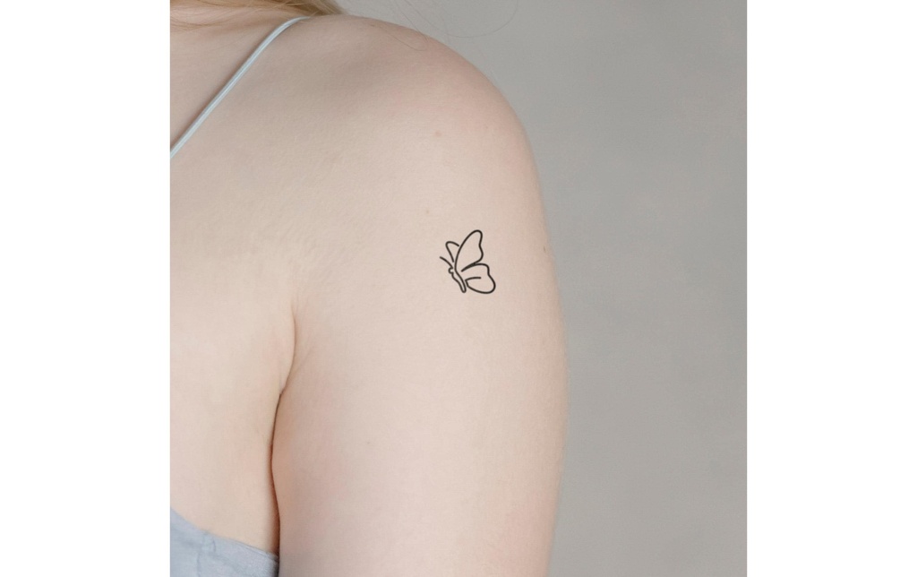 minink Tatouage papillon abstrait Taille: S (1.9 cm x 2,2 cm)